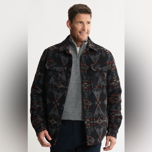 Jachs Other - Jachs Mens L Black Gray Aztec Pattern Jacket Southwestern Ranch Cowboy Cabin